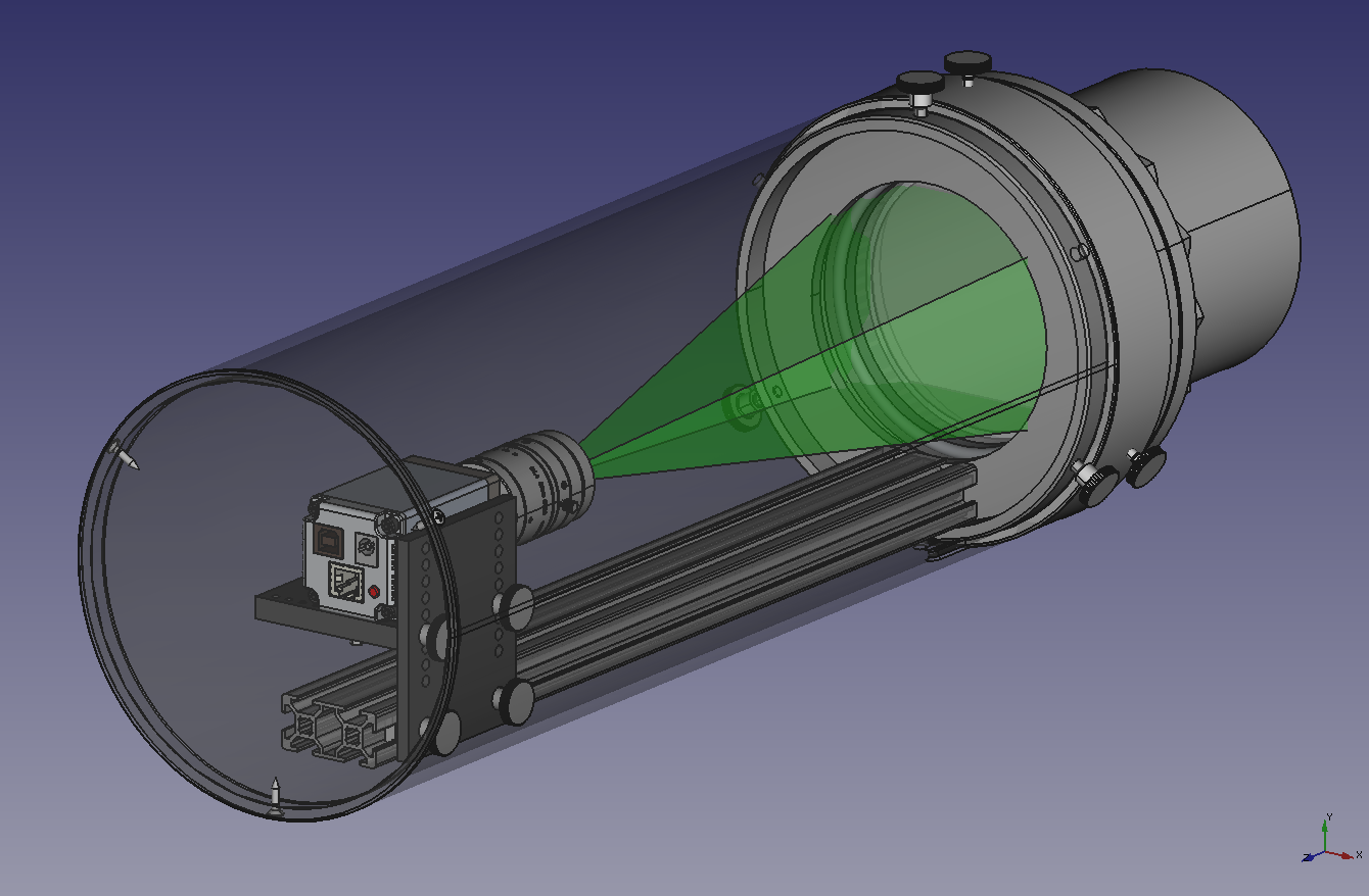 ivac camera mount with transparent cover CAD screenshot